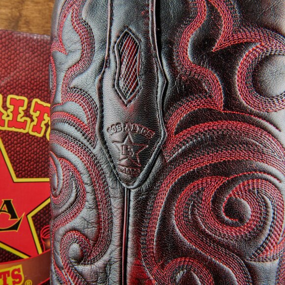 Los Altos Men's Black Cherry Teju Lizard Cowboy Boots 990718 Sz 10 EE STUNNING! - Picture 6 of 14